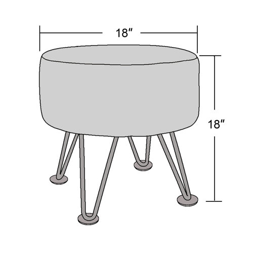 Everly Quinn Round Faux Fur Ottoman Wayfair